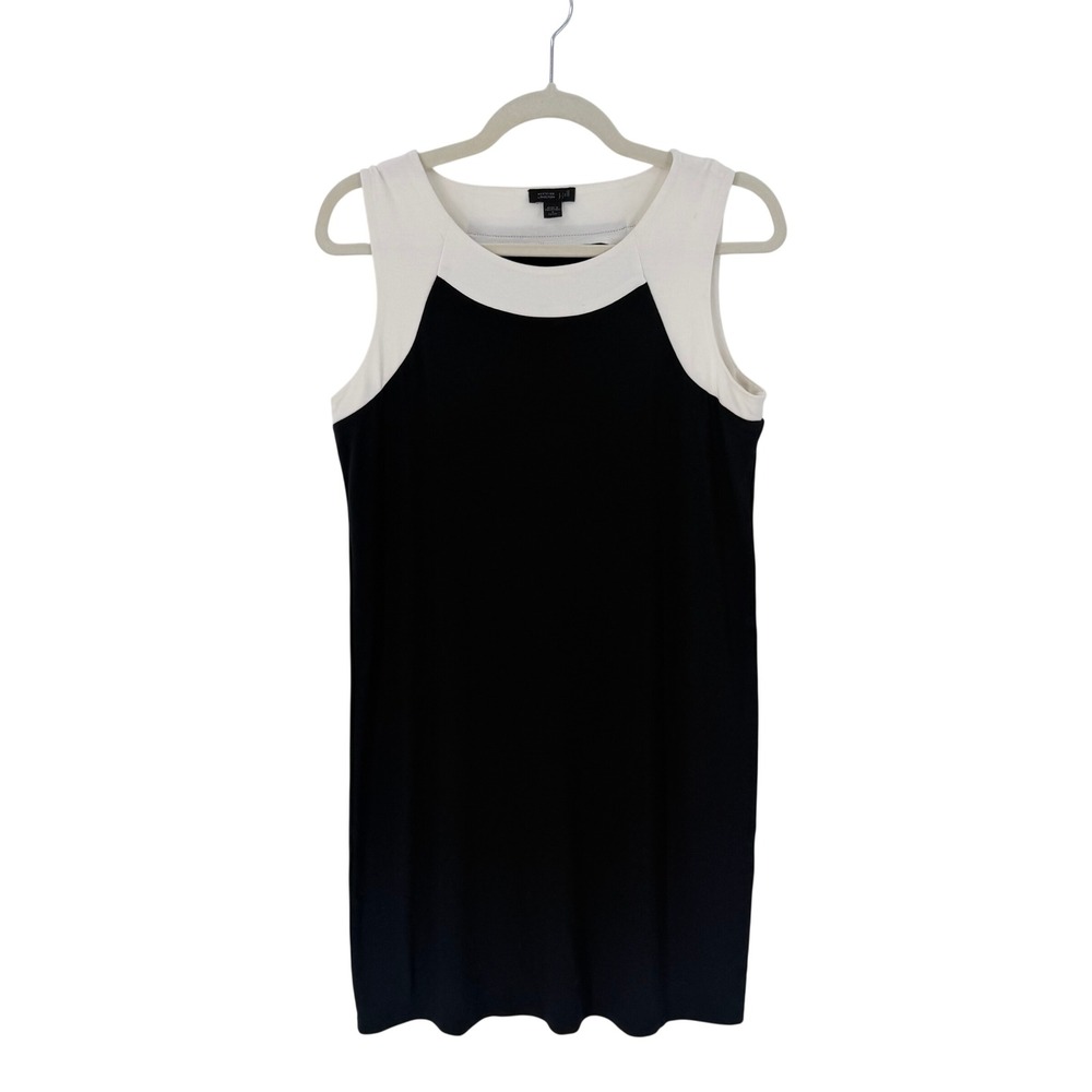 J. Jill Wearever Black‎ White Colorblock Sleeveless Shift Dress Small Petite
